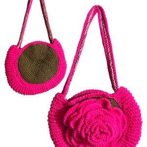 Pink Crochet Women's Bag